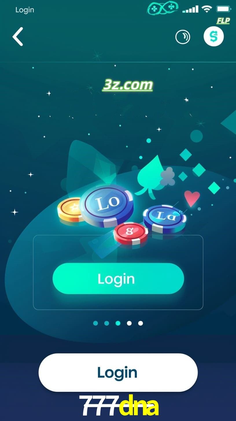 Login no aplicativo de cassino online 777dna Brasil com bônus de boas-vindas